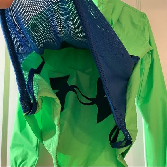 Sackpack Full Zip Jacket windbreaker neon green and blue youth large NWOT - Picture 9 of 16